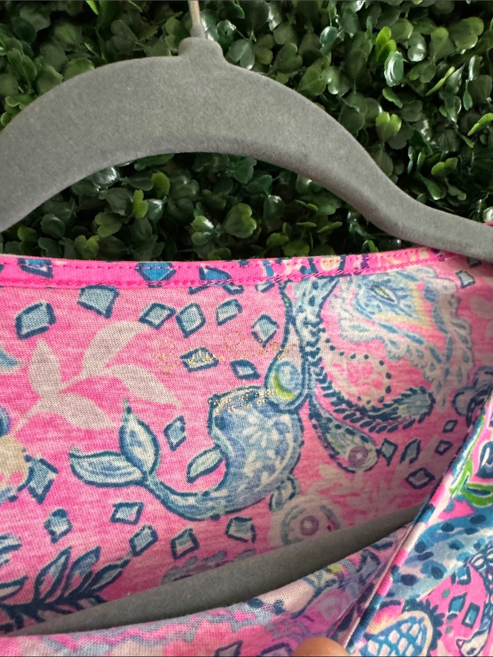 Lilly Pulitzer 🌺 Pink Multi Paisley Shift Dress GIRLS SZ 4/5 EUC PEACOCK COTTON - Picture 5 of 6